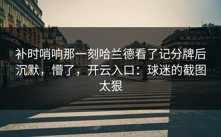 补时哨响那一刻哈兰德看了记分牌后沉默，懵了，开云入口：球迷的截图太狠