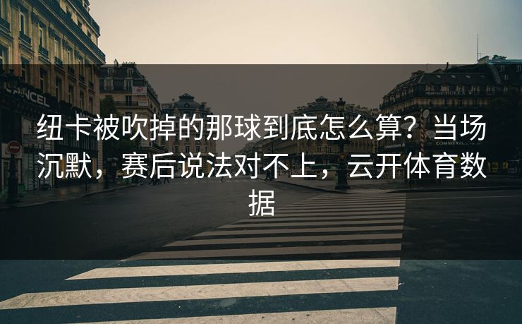 纽卡被吹掉的那球到底怎么算？当场沉默，赛后说法对不上，云开体育数据