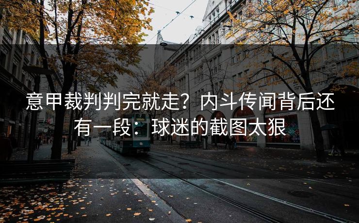 意甲裁判判完就走?内斗传闻背后还有一段:球迷的截图太狠